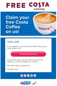 ERF Online Free costa coffee voucher