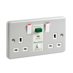 GreenBrook M22SM 2 Gang RCD Switched Socket Metalclad